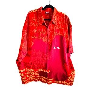 Vintage Y2K Diss Shadow Boy Hip Hop Bboy All Over Graphic Shirt Mens XXL Red
